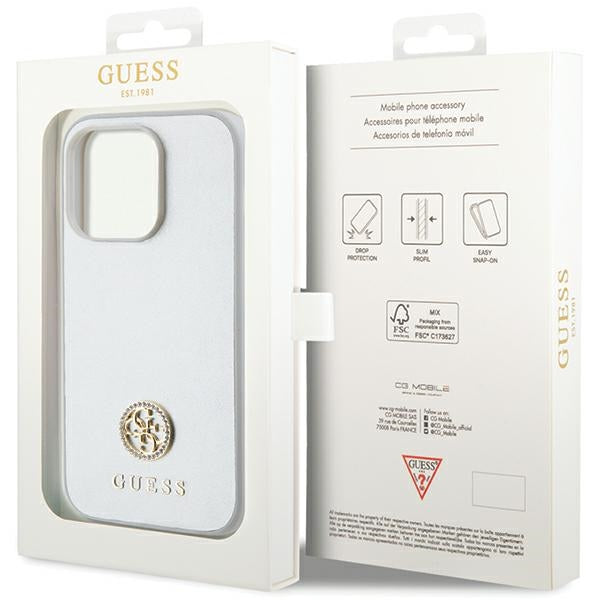 Guess Strass Metal Logo case for iPhone 15 Pro - silver