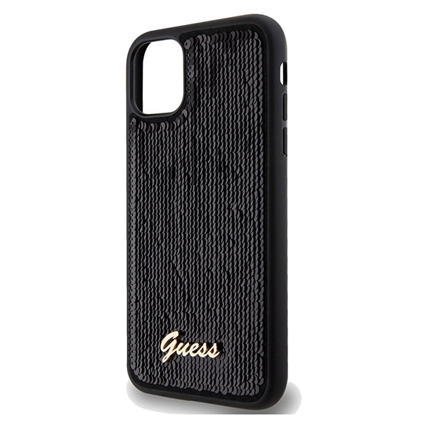 Guess Sequin Script Metal case for iPhone 11 / Xr - black