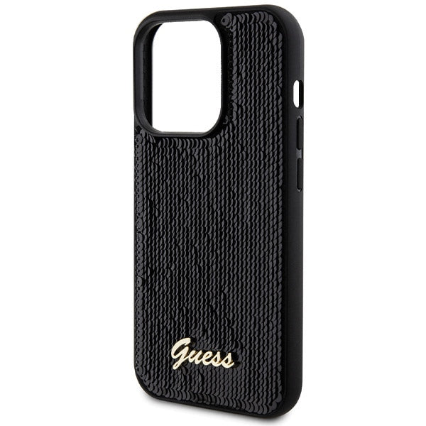 Guess Sequin Script Metal case for iPhone 13 Pro Max - black