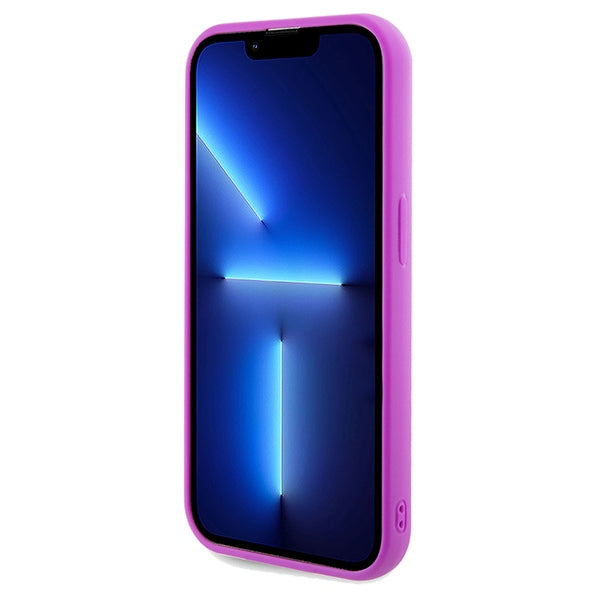 Guess Disco Metal Script case for iPhone 14 Pro Max - fuchsia