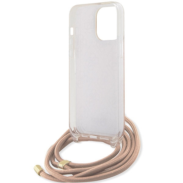 Guess Crossbody Cord 4G Print case for iPhone 15 Pro - pink