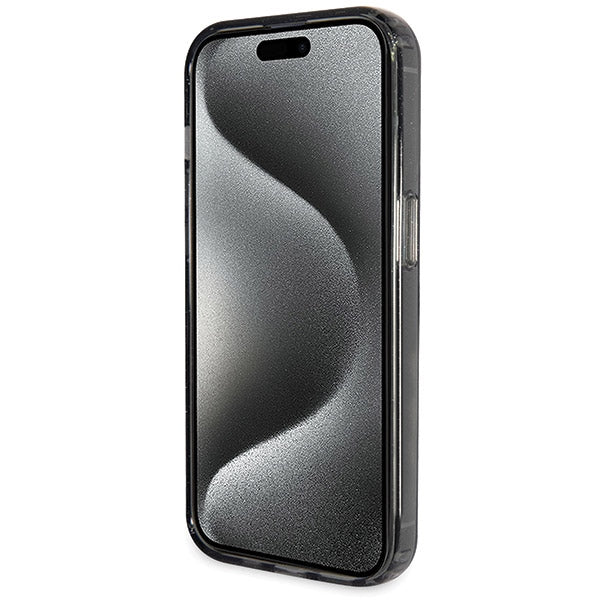 Guess Ring Stand Script Glitter MagSafe case for iPhone 13 Pro / 13 - black