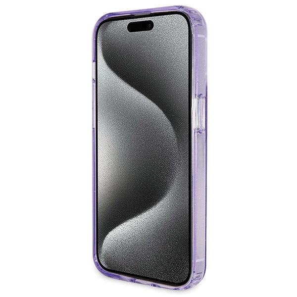 Guess Ring Stand Script Glitter MagSafe case for iPhone 13 Pro / 13 - purple
