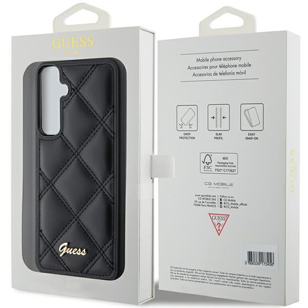 Guess GUHCS23FEPSQSQSK S23 FE S711 black/black hardcase Quilted Metal Logo