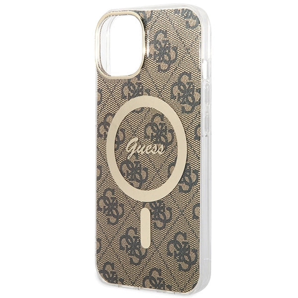 Guess 4G MagSafe case for iPhone 15 / 14 / 13 - brown