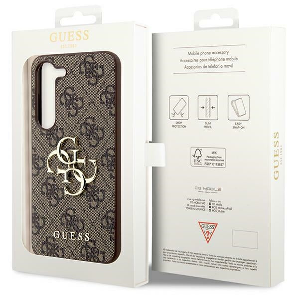 Guess 4G Big Metal Logo case for Samsung Galaxy S24+ - brown