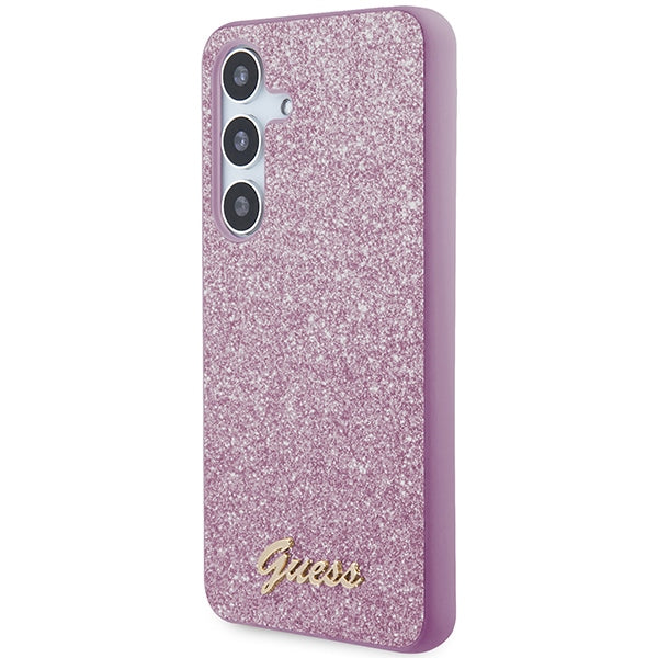Guess Glitter Script case for Samsung Galaxy S24 - purple