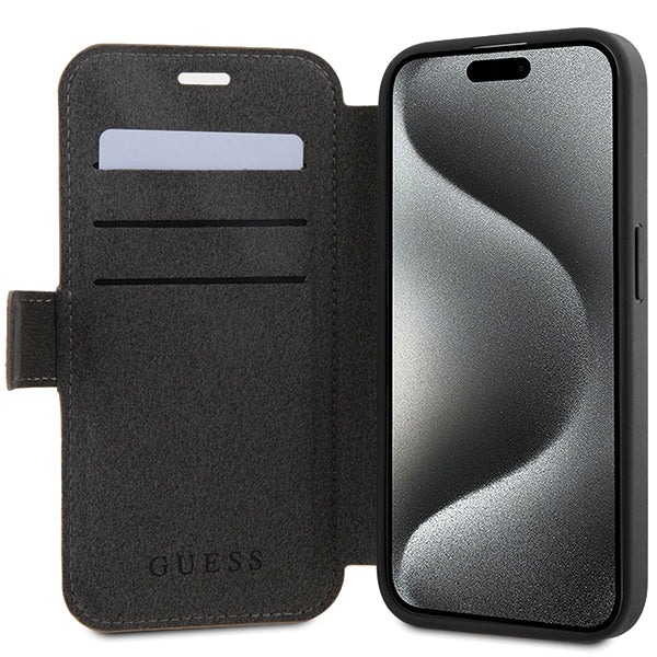 Guess 4G Metal Logo case for iPhone 15 Pro - brown