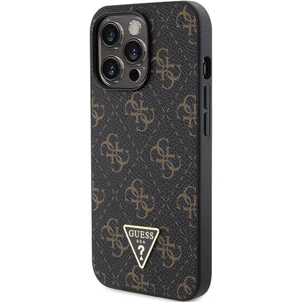 Guess 4G Triangle Metal Logo case for iPhone 14 Pro Max - black