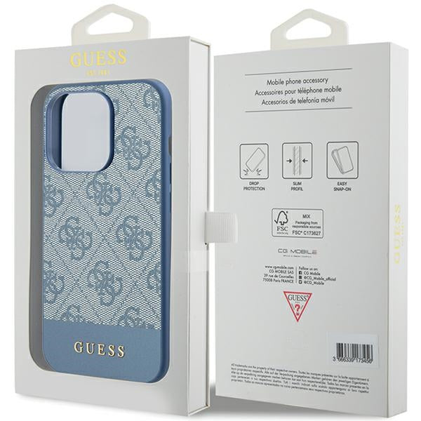 Guess 4G Stripe Collection case for iPhone 15 Pro - blue