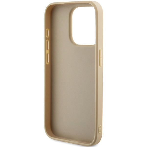 Guess Saffiano Iridescent Script case for iPhone 15 Pro - gold
