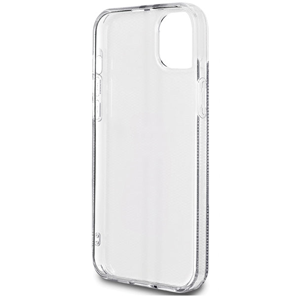 Guess IML 4G Gold Stripe case for iPhone 15 Plus / 14 Plus - black