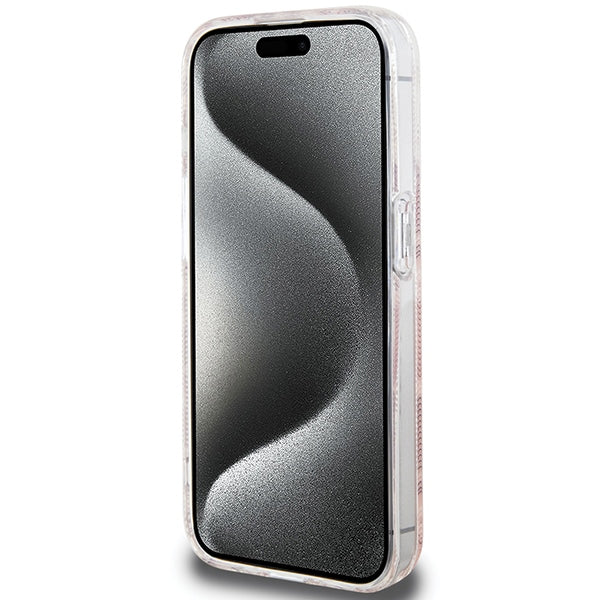 Guess IML GCube MagSafe case for iPhone 15 Pro - pink
