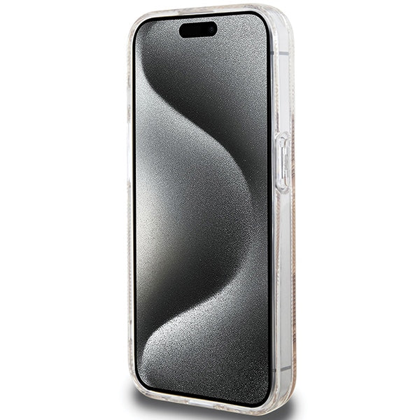 Guess IML GCube MagSafe case for iPhone 15 Pro - brown
