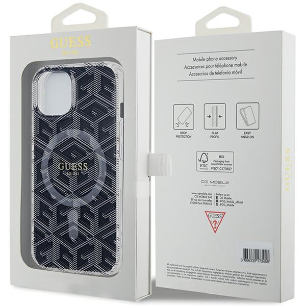 Guess IML GCube MagSafe case for iPhone 15 Plus / 14 Plus - black