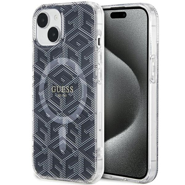 Guess IML GCube MagSafe case for iPhone 15 Plus / 14 Plus - black