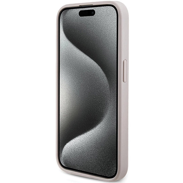Guess 4G Collection Leather Metal Logo MagSafe Case for iPhone 15 Pro Max - Pink