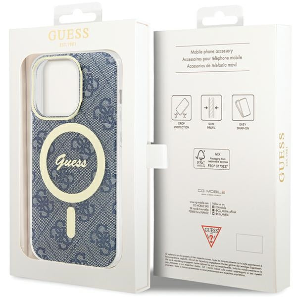 Guess IML 4G MagSafe case for iPhone 15 Pro Max - blue