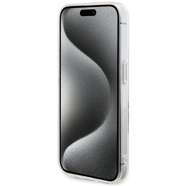 Guess IML Flowers Wreatch MagSafe iPhone 15 Pro Max Case - Clear