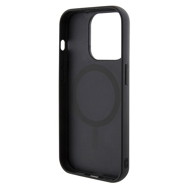 Guess GCube Stripes MagSafe case for iPhone 15 Pro Max - black