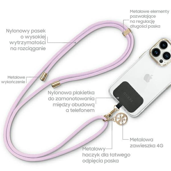 Guess CBDY Cord phone strap - lilac