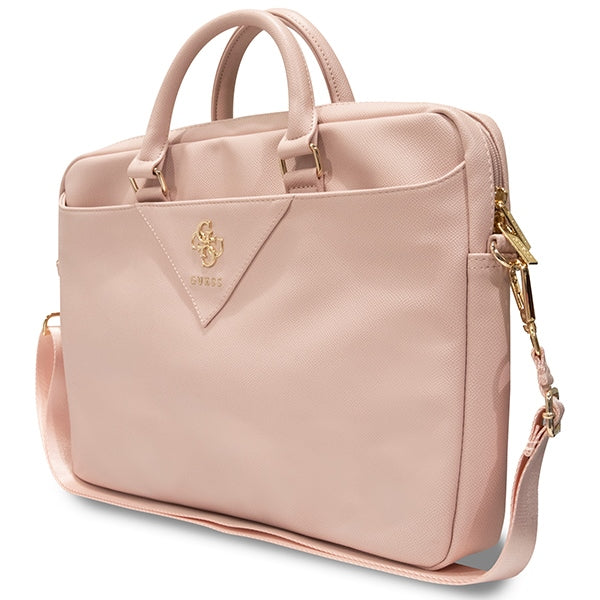 Guess Triangle 4G bag for a 16" laptop - pink