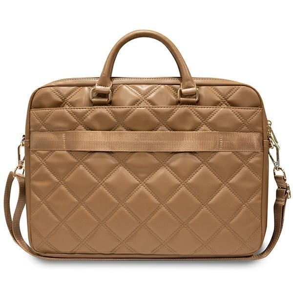Guess Quilted 4G bag for a 16" laptop - brown