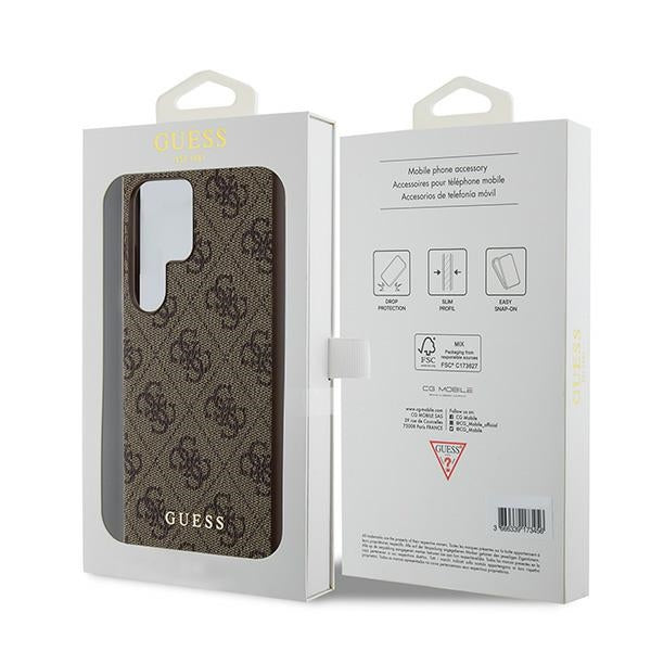 Guess 4G Metal Gold Logo case for Samsung Galaxy S24 Ultra - brown