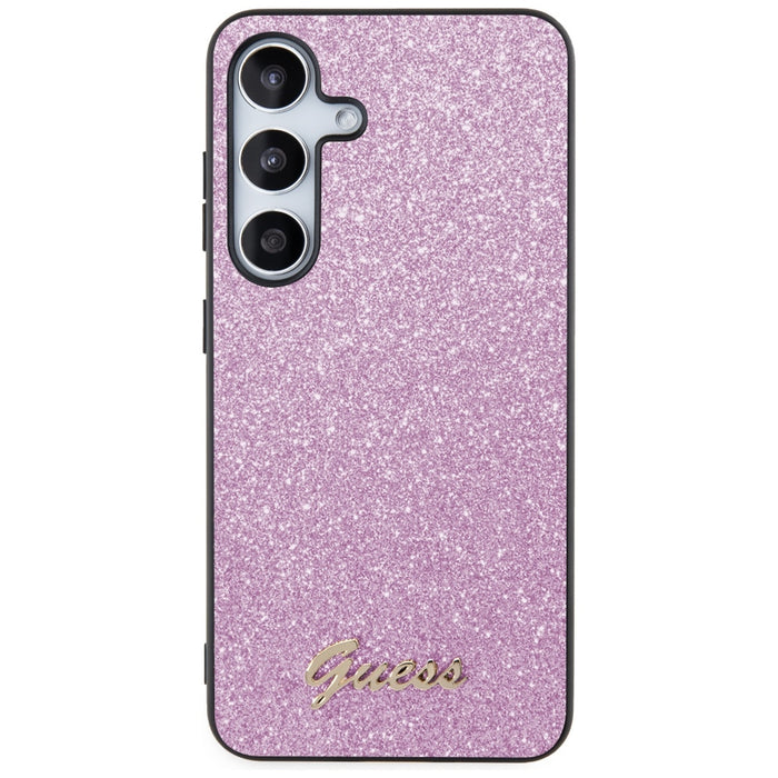 Guess Glitter Script case for Samsung Galaxy S24+ - purple