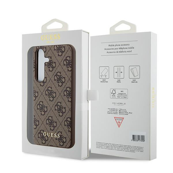 Guess 4G Metal Gold Logo case for Samsung Galaxy A55 - brown