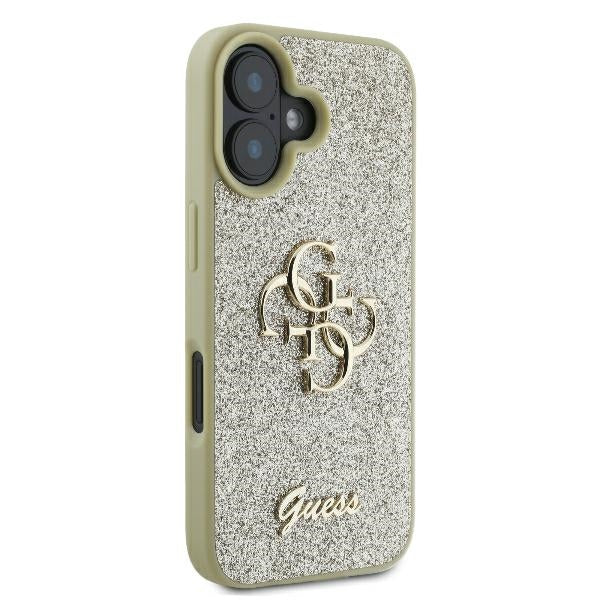 Guess Fixed Glitter Big 4G Case for iPhone 16 Plus - Gold