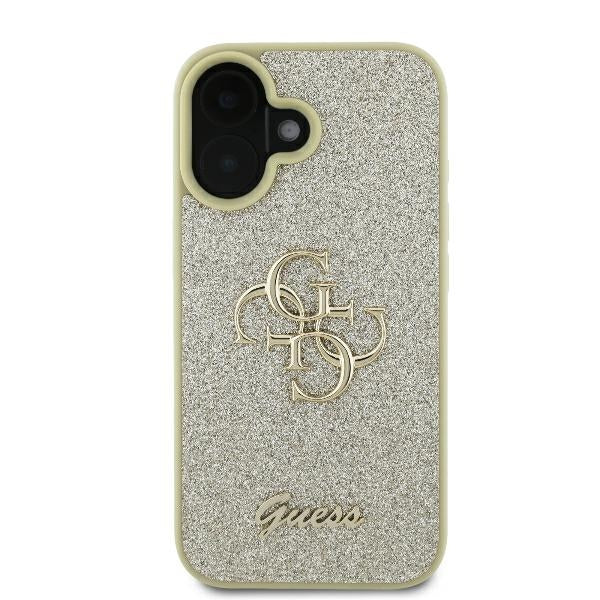 Guess Fixed Glitter Big 4G Case for iPhone 16 Plus - Gold