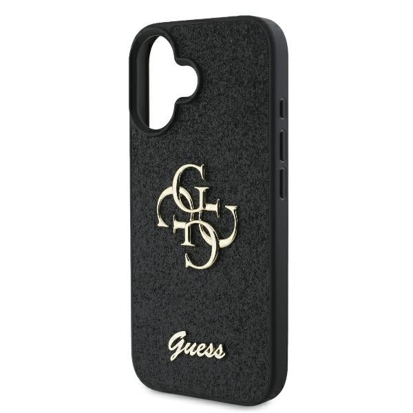 Guess Fixed Glitter Big 4G case for iPhone 16 Plus - black