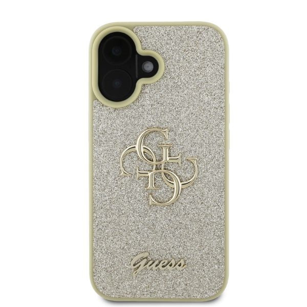 Guess Fixed Glitter Big 4G iPhone 16 Case - Gold