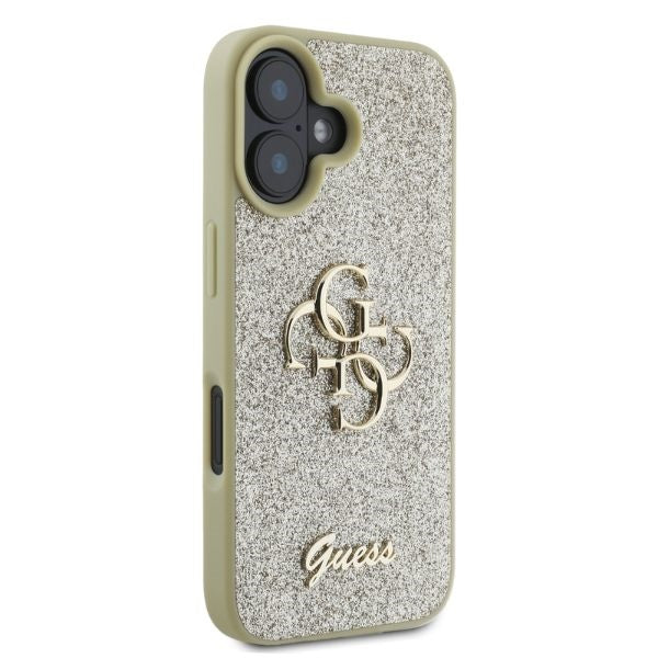Guess Fixed Glitter Big 4G iPhone 16 Case - Gold