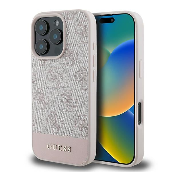 Guess 4G Bottom Stripe Case for iPhone 16 Pro Max - Pink