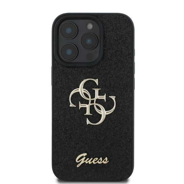 Guess Fixed Glitter Big 4G case for iPhone 16 Pro Max - black