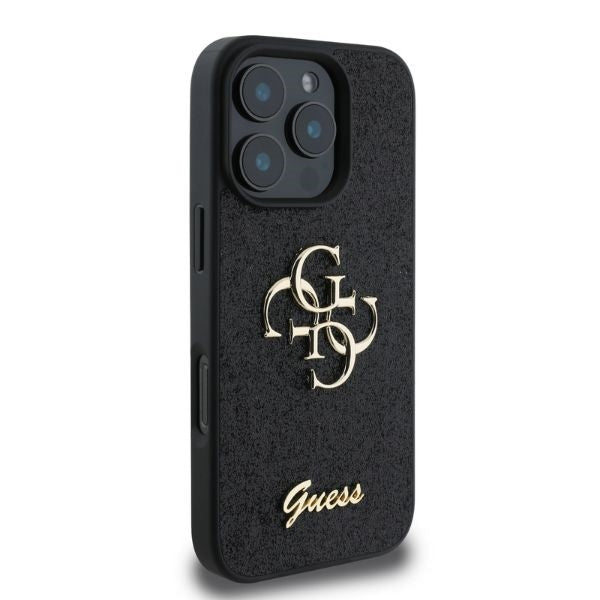 Guess Fixed Glitter Big 4G case for iPhone 16 Pro Max - black