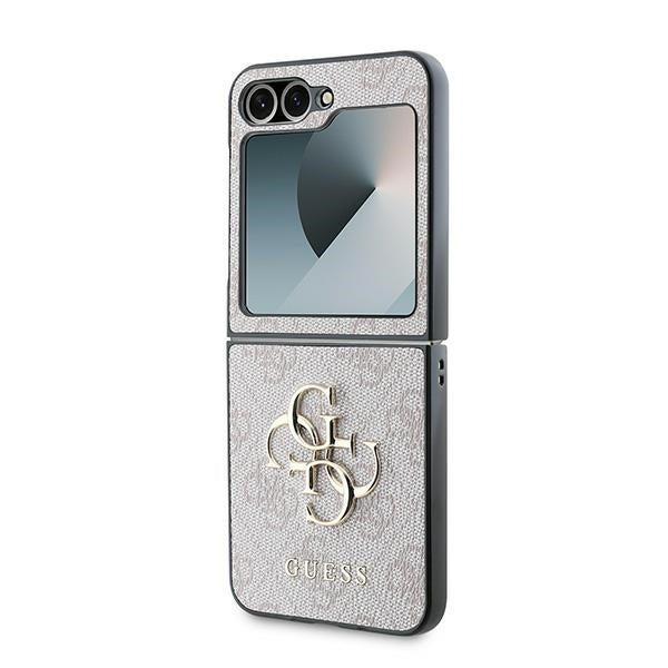 Guess Leather 4G Metal Logo Case for Samsung Galaxy Z Flip 6 - Pink
