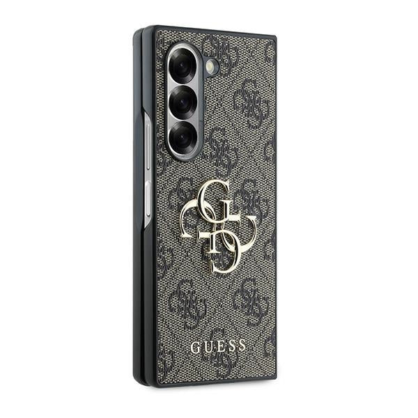 Guess Leather 4G Metal Logo Case for Samsung Galaxy Z Fold 6 - Brown