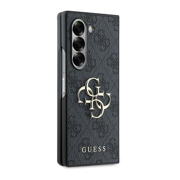Guess Leather 4G Metal Logo Case for Samsung Galaxy Z Fold 6 - Black