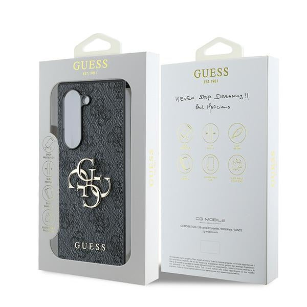 Guess Leather 4G Metal Logo Case for Samsung Galaxy Z Fold 6 - Black