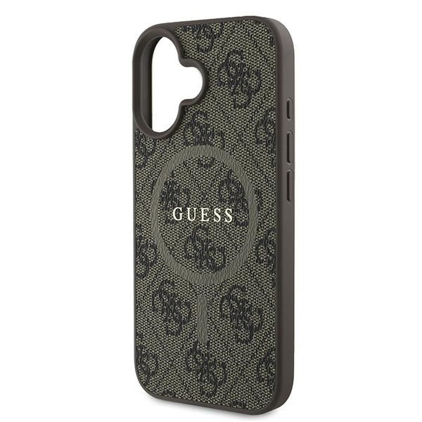 Guess 4G Ring Classic Logo MagSafe iPhone 16 Plus Case - Brown