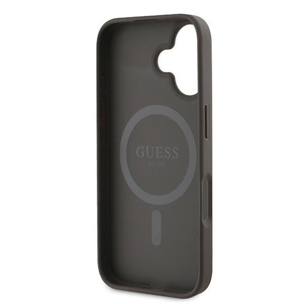 Guess 4G Ring Classic Logo MagSafe iPhone 16 Plus Case - Brown