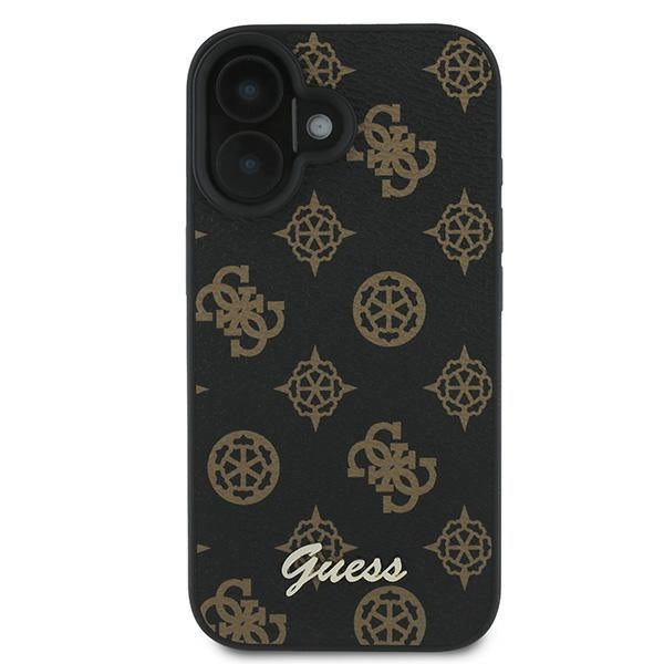 Guess Peony Script MagSafe iPhone 16 Plus Case - Black