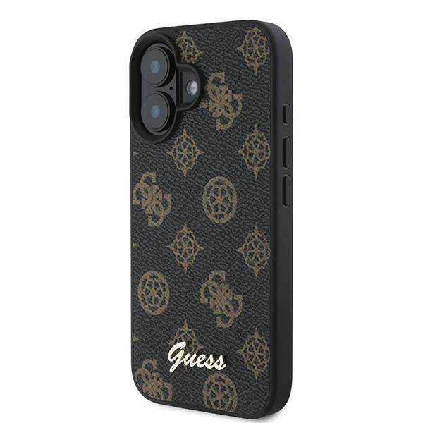 Guess Peony Script MagSafe iPhone 16 Plus Case - Black