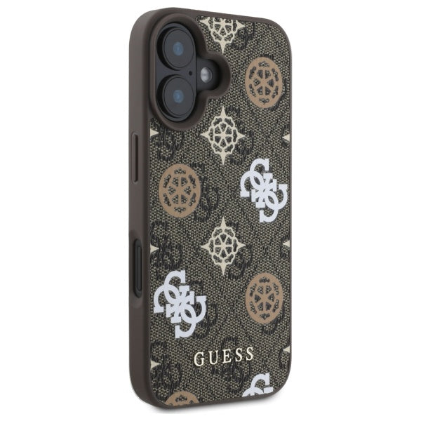 Guess 4G Printed Stripes MagSafe iPhone 16 Case - Brown