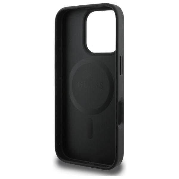 Guess 4G Ring Classic Logo MagSafe case for iPhone 16 Pro Max - black