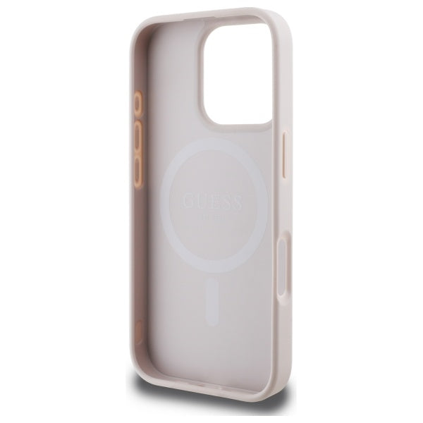Guess 4G Ring Classic Logo MagSafe Case for iPhone 16 Pro Max - Pink