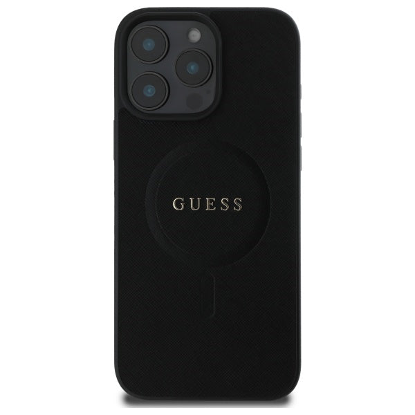 Guess Saffiano Classic Logo MagSafe Case for iPhone 16 Pro Max - Black